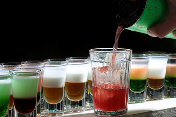 Glass with tropical sweet cocktail