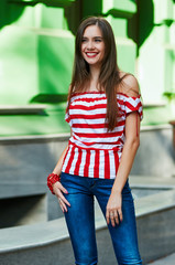 smile woman with long hair