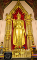 Phra Ruang Rodjanarith standing Buddha in Phra Pathom Chedi , Nakhon Pathom Thailand