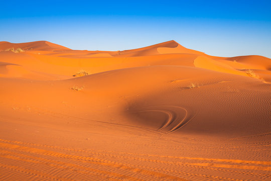 Sand dunes in the Sahara Desert, Merzouga, Morocco