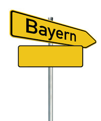 Bayern 14 / Wegweiser mit Textfreiraum, freigestellt