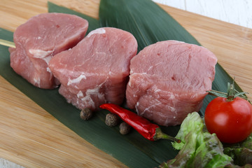Raw pork fillet mignon