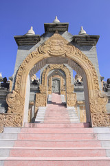 Sandstone Pagoda in Pa Kung Temple at Roi Et of Thailand. There is a place for meditation.