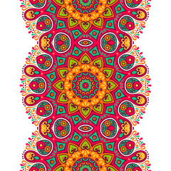 Ethnic floral seamless pattern