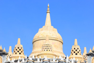 Sandstone Pagoda in Pa Kung Temple at Roi Et of Thailand. There is a place for meditation.