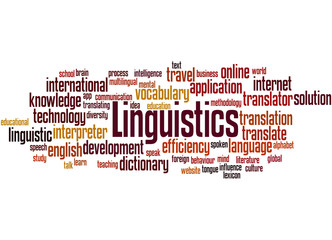 Linguistics, word cloud concept
