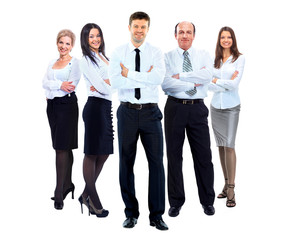 group of business people in white shirts
