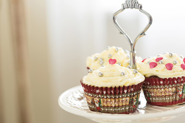 Delicious Valentine Day Chocolate Cupcakes with Beautiful Decoration, Horizontal