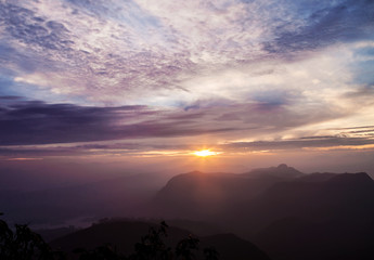 Sunrise on the top of Adam's peak