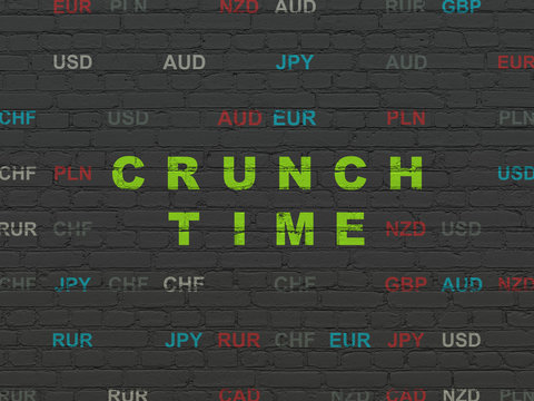 Business concept: Crunch Time on wall background