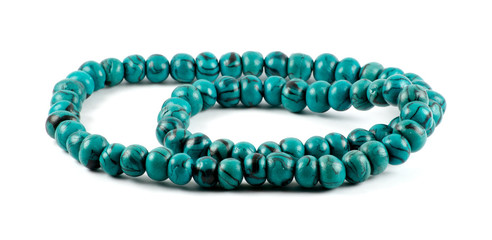 Isolated green bead necklace
