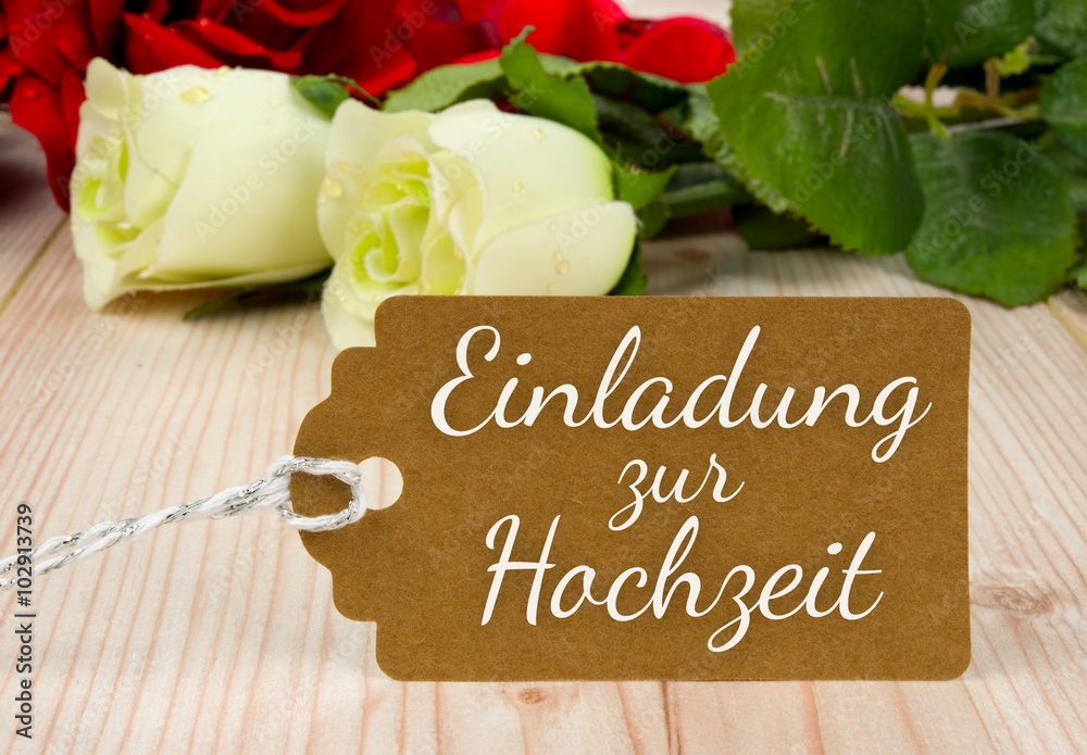 Wall mural Einladung zur Hochzeit