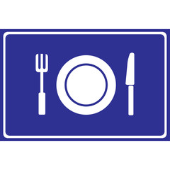 Plate with spoon, and fork icon great for any use. Vector EPS10.