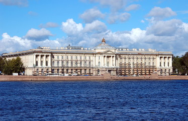 Fototapeta na wymiar View on Imperial Academy of Arts in Saint-Petersburg, Russia
