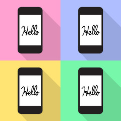 "Hello!" SMS message on the screen Vector EPS10, Great for any use.