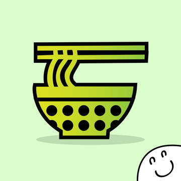 recommend clip art: Bowl of noodles with a pair of chopsticks icon Vector EPS10, Great for any use.