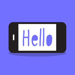 Hello on Mobile screen Vector EPS10, Great for any use.