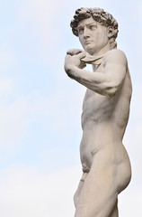 Fototapeta na wymiar The most famous statue in Florence, David of Michelangelo, Italy