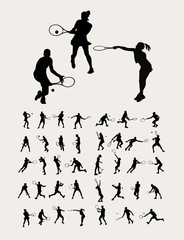 Tennis Sport Silhouettes, art vector design