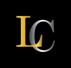 LC initial letter with gold and silver
