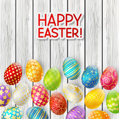 Easter greeting card with color eggs 