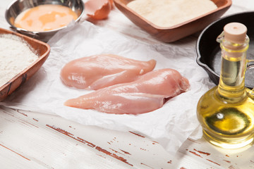 Raw chicken fillet
