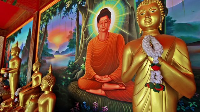 Buddha paintings and sculptures