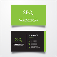 Seo icon. Business card template