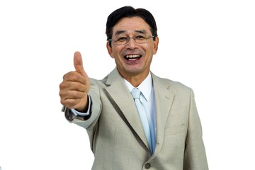 Happy businessman smiling