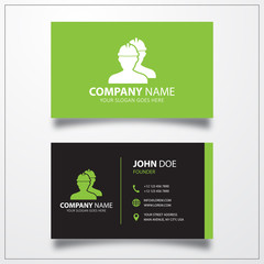 Workers icon. Business card template