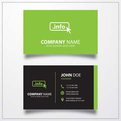 Domain INFO icon. Business card template
