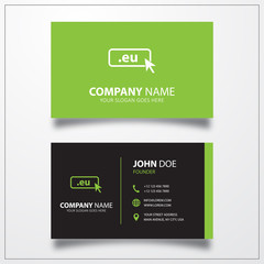 Domain EU icon. Business card template