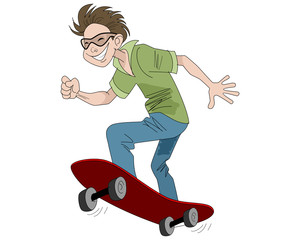 Fototapeta na wymiar Skateboarder with skateboard