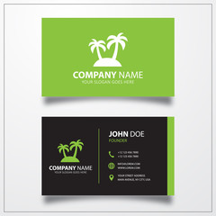 Palm icon. Business card template