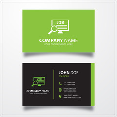 Job search icon. Business card template