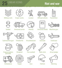 military vector icons set