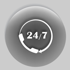 All-day customer support call-center. Flat icon