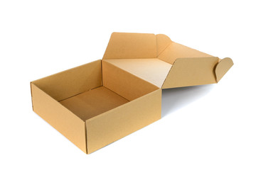 Open cardboard Box or brown paper box