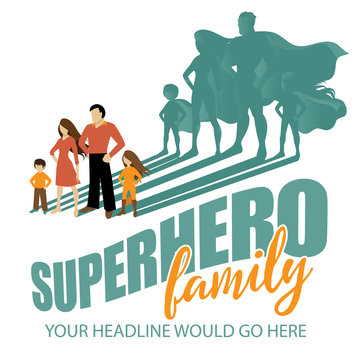 Superhero Family design EPS 10 vector