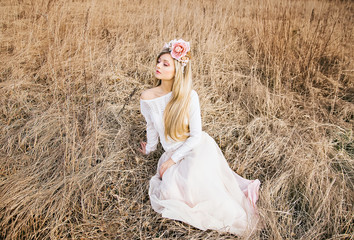 spring portrait of beautiful young woman