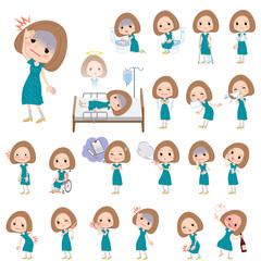 Bob hair green dress women About the sickness