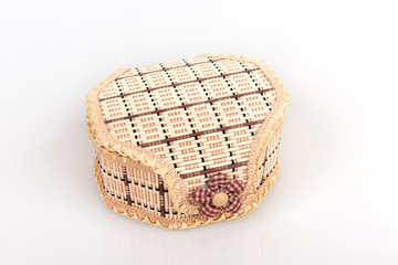 Bamboo box for storing jewelry. Casket with a surprise