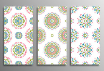 Set Vintage universal different seamless eastern patterns