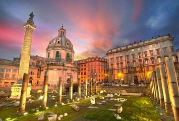 Panele Szklane Podświetlane  Rzym Zachód słońca Rome