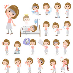 Straight bangs hair pink blouse women About the sickness