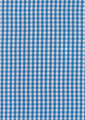 Blue and white kitchen towel texture.