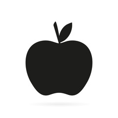 Fruit icon in flat style apple on white background