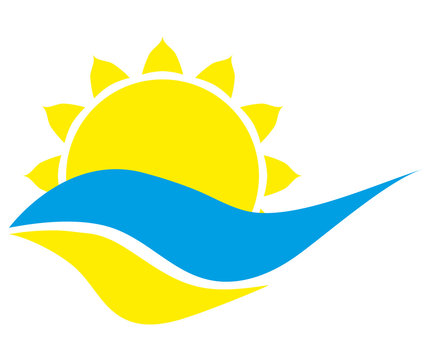 Logo sun on a white background stylish