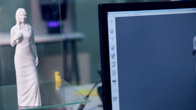 A woman figure made on 3D printer.