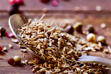 anise seeds on a wooden table